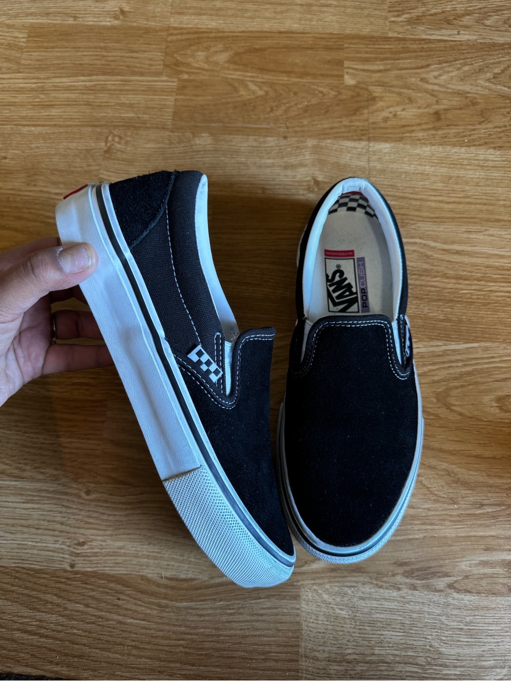 pop Black and White Slip-On Skate Sneaker